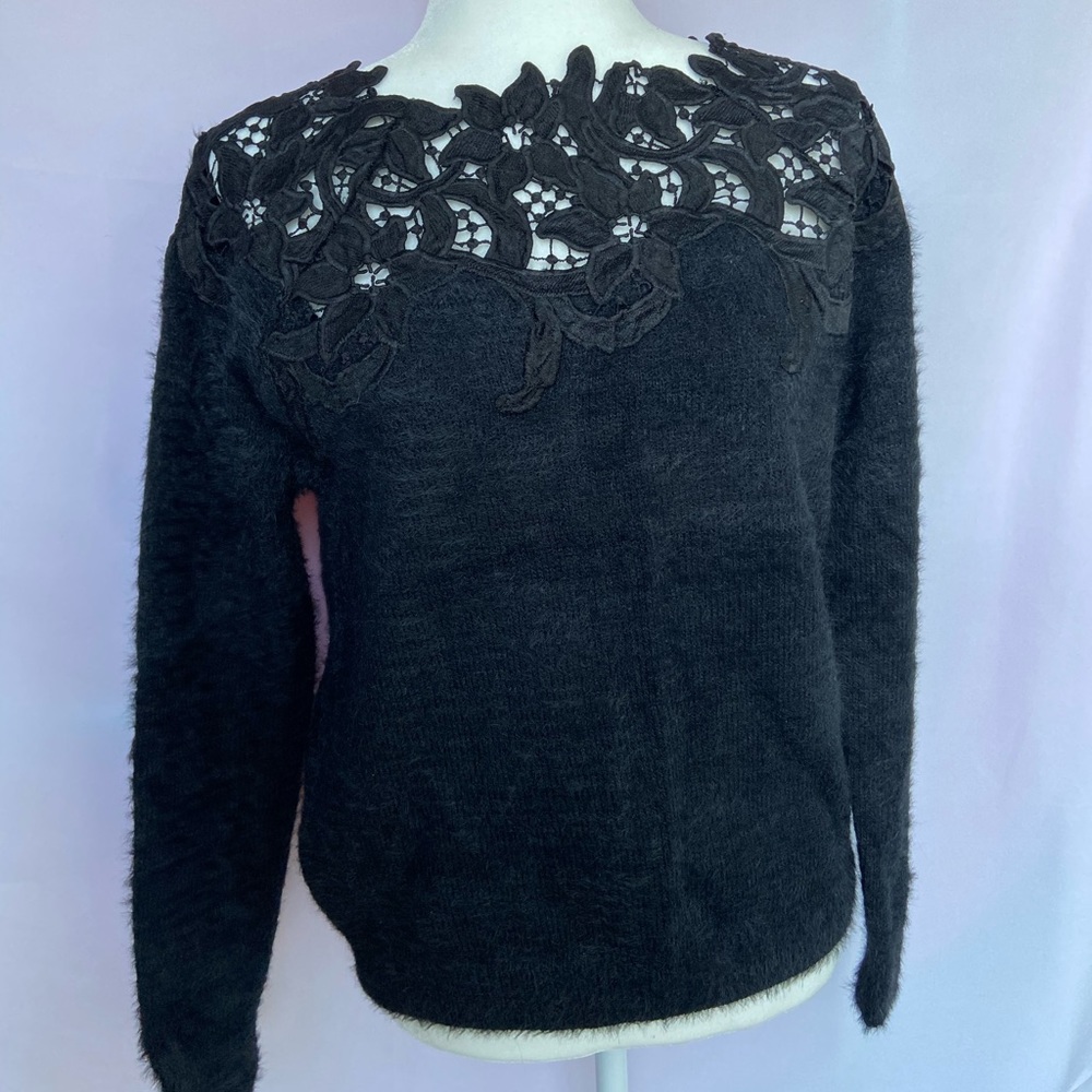 Black Crochet Sweater